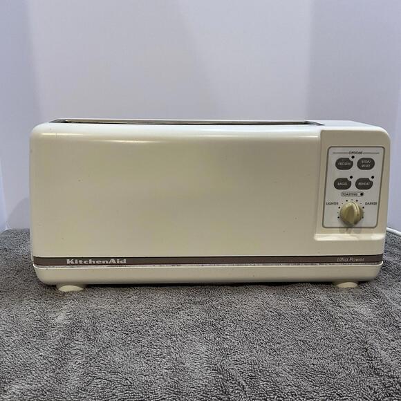 KitchenAid Ultra Power 2SLICE Long Slot Toaster KTT251 Slim White-works GREAT!